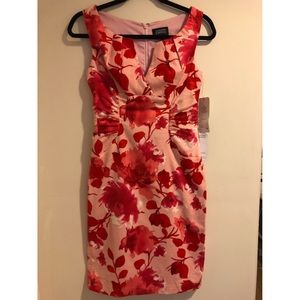 Adrianna Papell Red & Pink Floral Dress